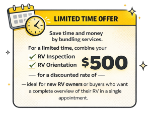 Limited-time RV inspection and orientation bundle for $500 from Open Road RV Repair